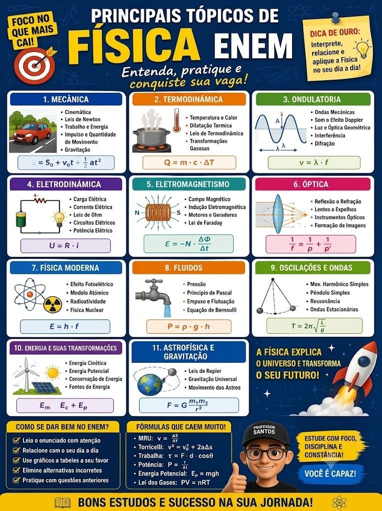 Capa: Principais Tópicos de Física — ENEM